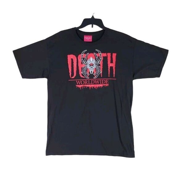Mishka MNWKA Black T-Shirt Death Worldwide Spider Graphic Men L Japanese Brand - Picture 9 of 9